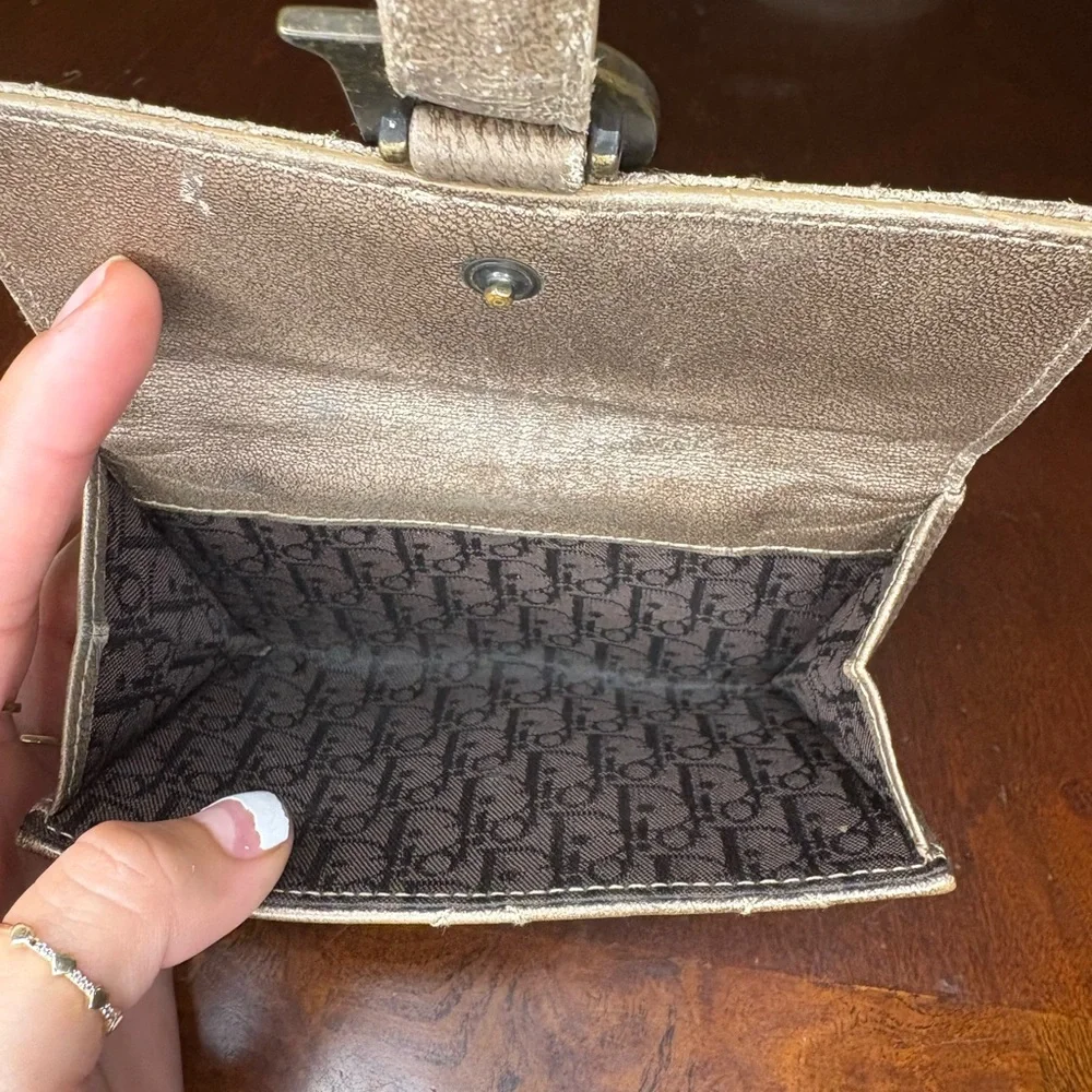 Dior champagne Gold Leather wallet